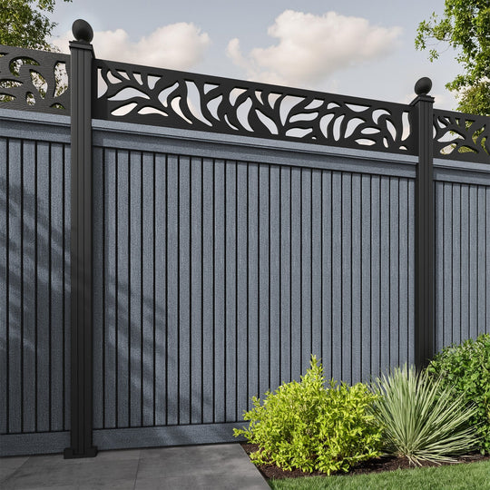 Virtis Plume Fence Panel - Anthracite - with our aluminium posts