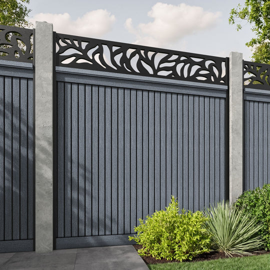 Virtis Plume Fence Panel - Anthracite - for existing concrete posts