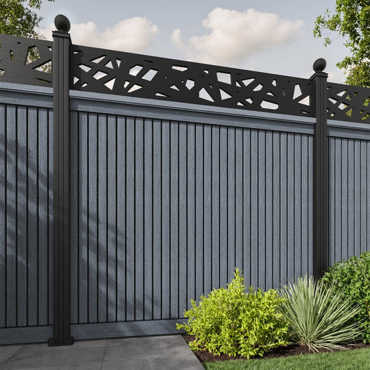 Virtis Prism Fence Panel - Anthracite - with our aluminium posts