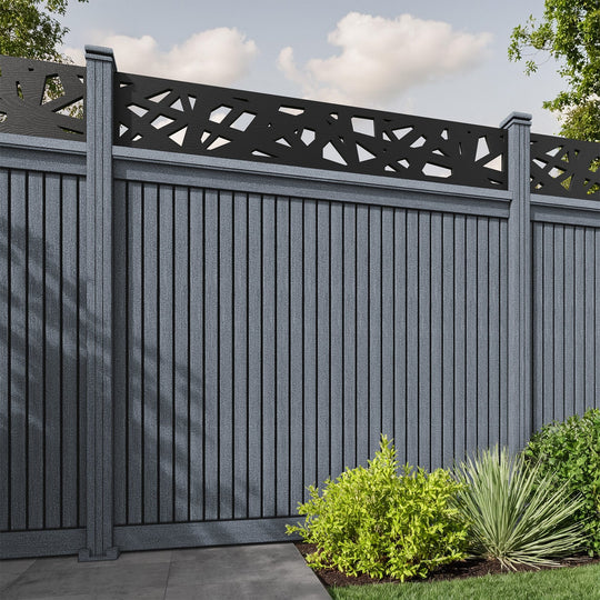 Virtis Prism Fence Panel - Anthracite - with our composite posts