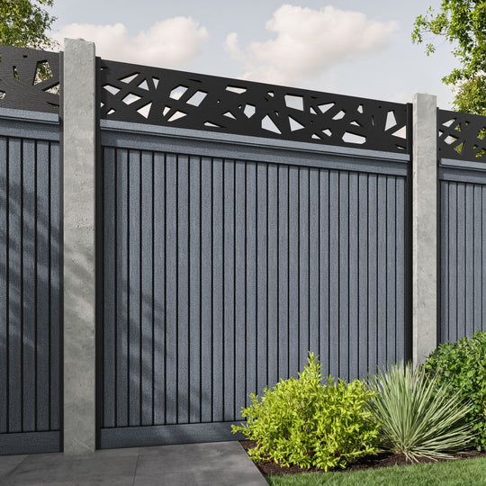 Virtis Prism Fence Panel - Anthracite - for existing concrete posts