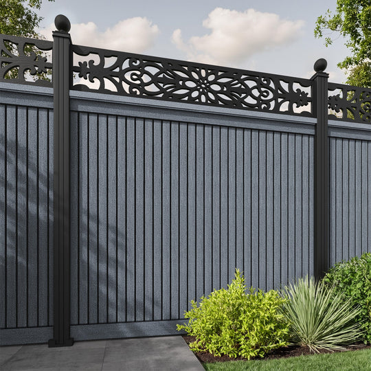 Virtis Windsor Fence Panel - Anthracite - with our aluminium posts