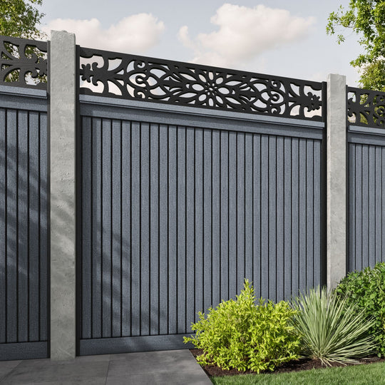 Virtis Windsor Fence Panel - Anthracite - for existing concrete posts