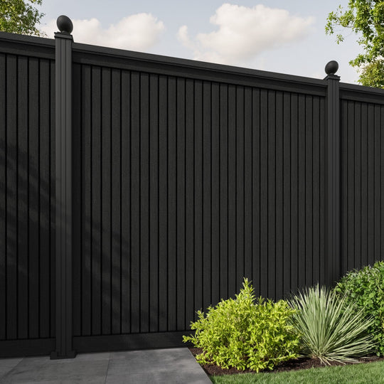 Virtis Fence Panel - Black - with our composite posts