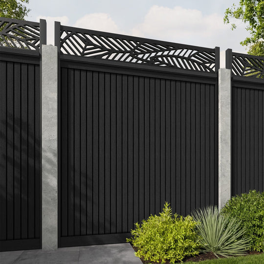 Virtis Habitat Fence Panel - Black - for existing concrete posts