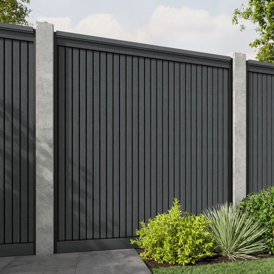Virtis Fence Panel - Dark Grey - for existing concrete posts