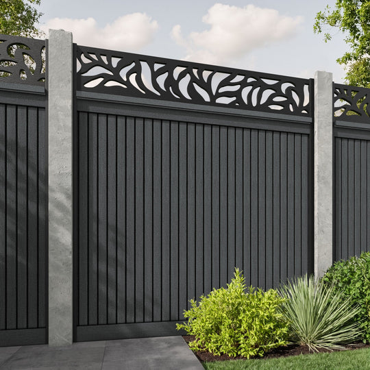 Virtis Plume Fence Panel - Dark Grey - for existing concrete posts