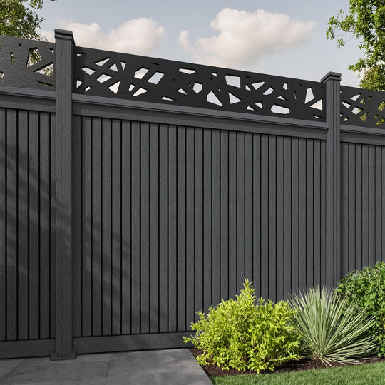 Virtis Prism Fence Panel - Dark Grey - with our composite posts