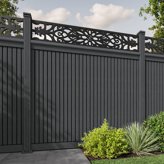 Virtis Windsor Fence Panel - Dark Grey - with our composite posts