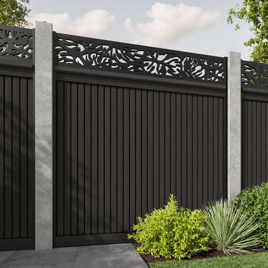 Virtis Botanic Fence Panel - Dark Oak - for existing concrete posts
