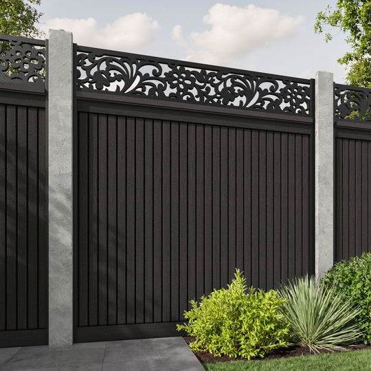 Virtis Eden Fence Panel - Dark Oak - for existing concrete posts