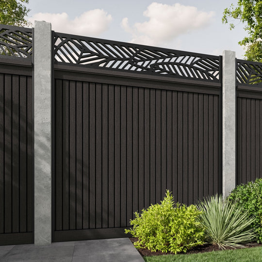 Virtis Habitat Fence Panel - Dark Oak - for existing concrete posts