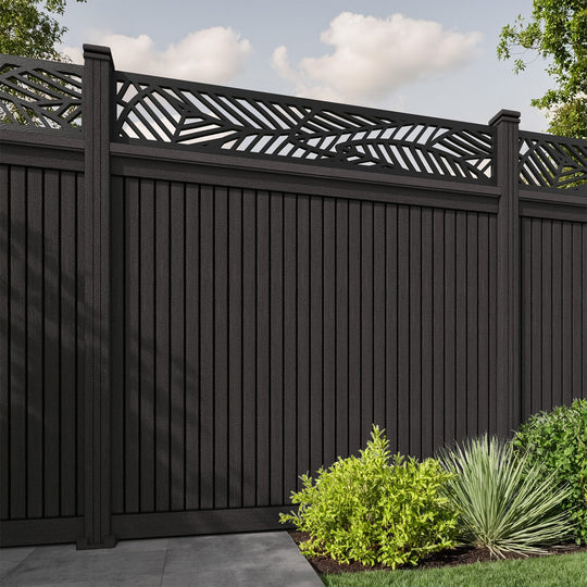 Virtis Habitat Fence Panel - Dark Oak - with our composite posts