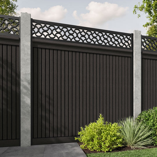 Virtis Vida Fence Panel - Dark Oak - for existing concrete posts