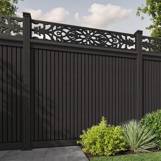 Virtis Windsor Fence Panel - Dark Oak - with our composite posts