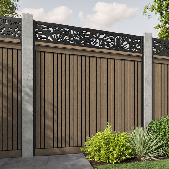 Virtis Botanic Fence Panel - Teak - for existing concrete posts