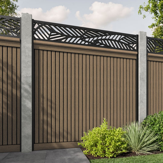 Virtis Habitat Fence Panel - Teak - for existing concrete posts