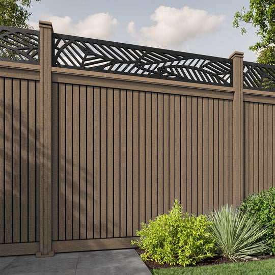 Virtis Habitat Fence Panel - Teak - with our composite posts