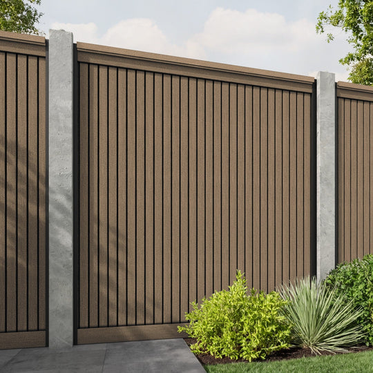 Virtis Fence Panel - Teak - for existing concrete posts