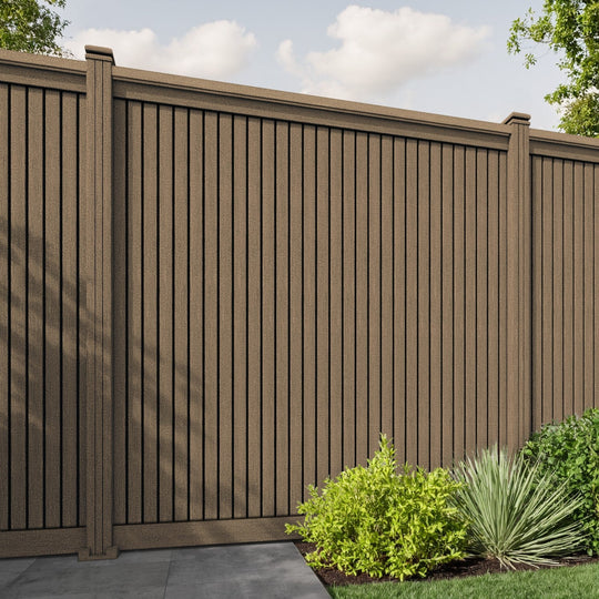 Virtis Fence Panel - Teak - with our composite posts