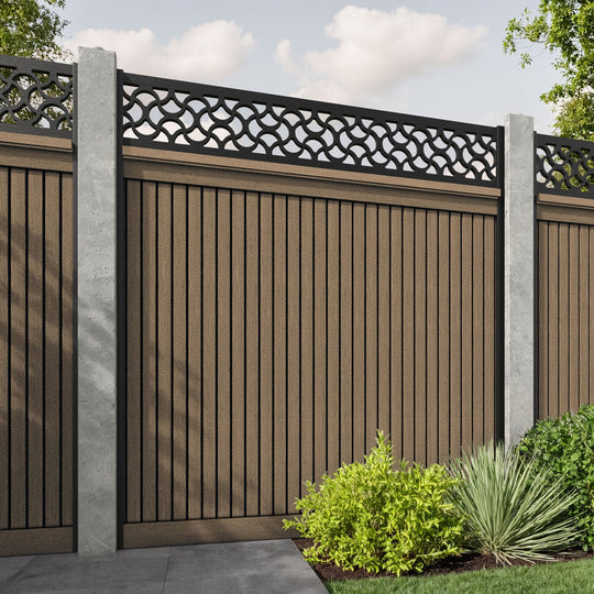 Virtis Vida Fence Panel - Teak - for existing concrete posts