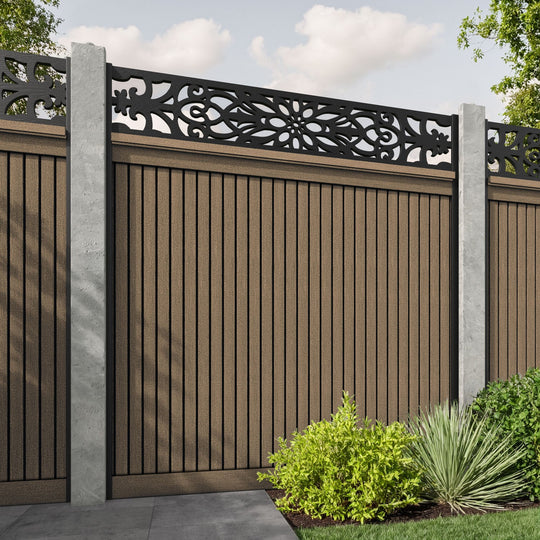 Virtis Windsor Fence Panel - Teak - for existing concrete posts