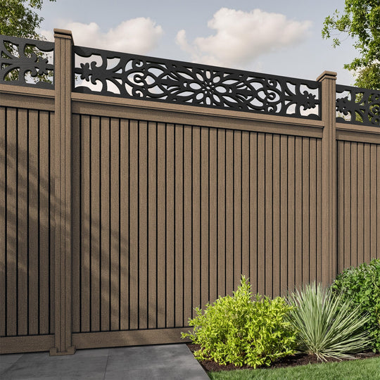 Virtis Windsor Fence Panel - Teak - with our composite posts