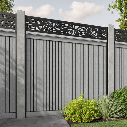 Virtis Botanic Fence Panel - Light Grey - for existing concrete posts