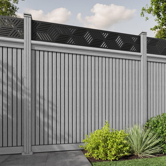 Virtis Cubed Fence Panel - Light Grey - with our composite posts