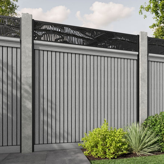 Virtis Feather Fence Panel - Light Grey - for existing concrete posts