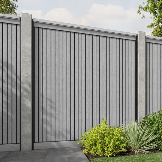 Virtis Fence Panel - Light Grey - for existing concrete posts
