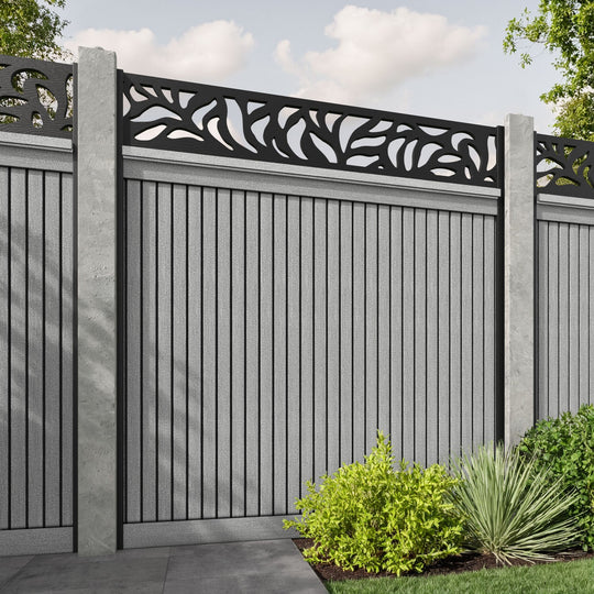 Virtis Plume Fence Panel - Light Grey - for existing concrete posts