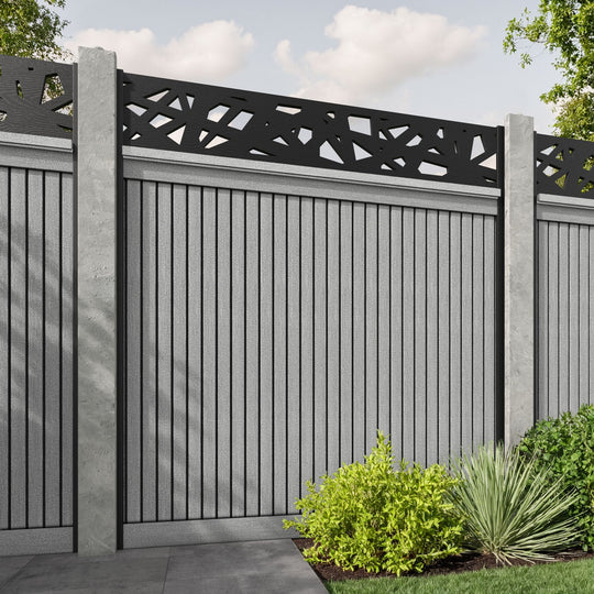 Virtis Prism Fence Panel - Light Grey - for existing concrete posts