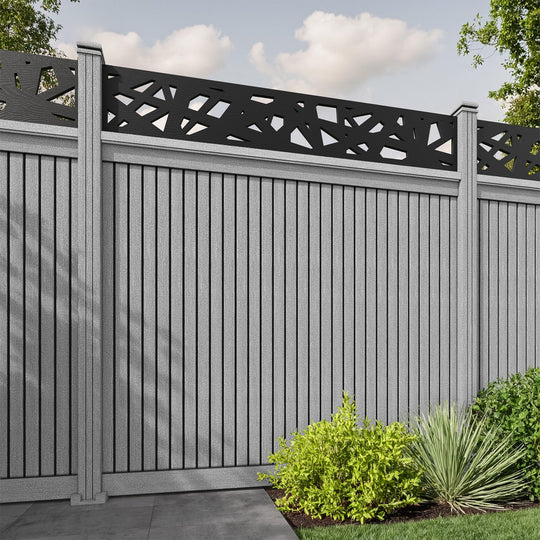 Virtis Prism Fence Panel - Light Grey - with our composite posts