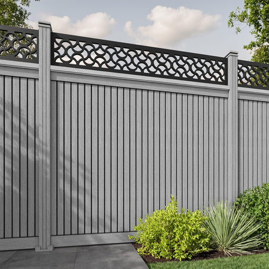 Virtis Vida Fence Panel - Light Grey - with our composite posts