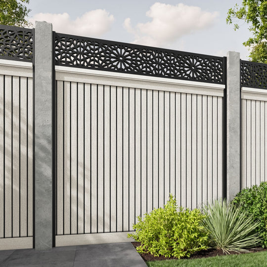 Virtis Alnara Fence Panel - Light Stone - for existing concrete posts