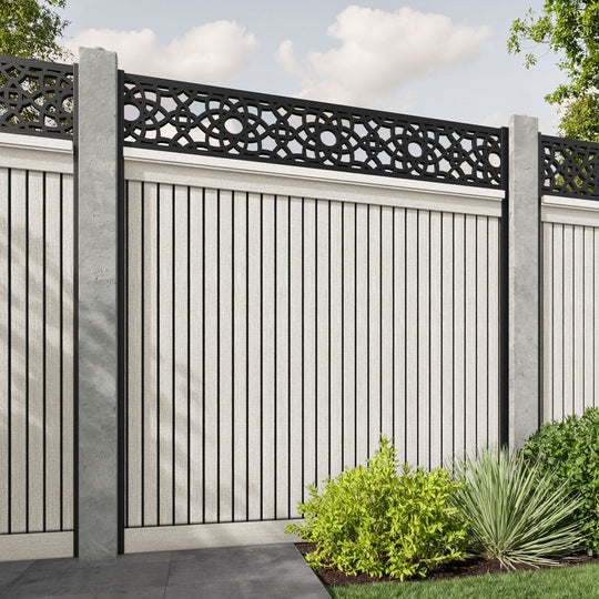 Virtis Ambar Fence Panel - Light Stone - for existing concrete posts
