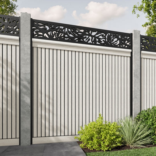 Virtis Botanic Fence Panel - Light Stone - for existing concrete posts