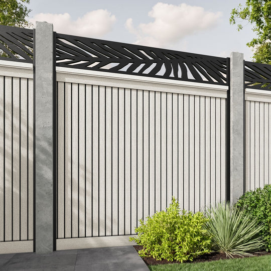 Virtis Palm Fence Panel - Light Stone - for existing concrete posts
