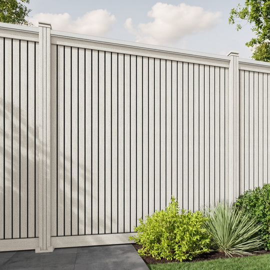 Virtis Fence Panel - Light Stone - with our composite posts