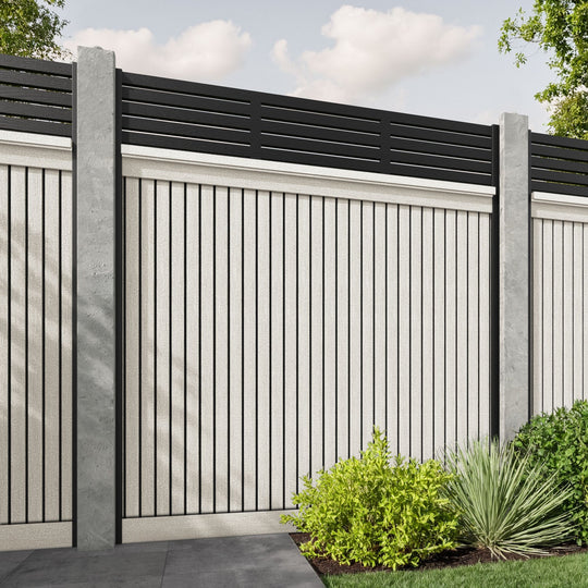 Virtis Aspen Fence Panel - Light Stone - for existing concrete posts