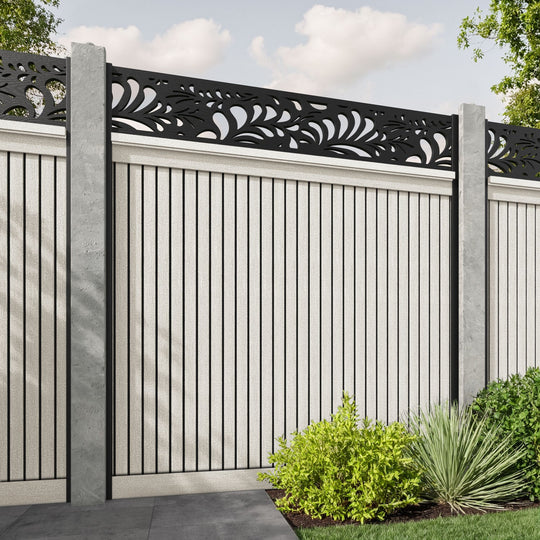 Virtis Petal Fence Panel - Light Stone - for existing concrete posts