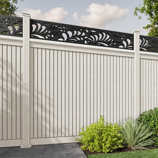 Virtis Petal Fence Panel - Light Stone - with our composite posts
