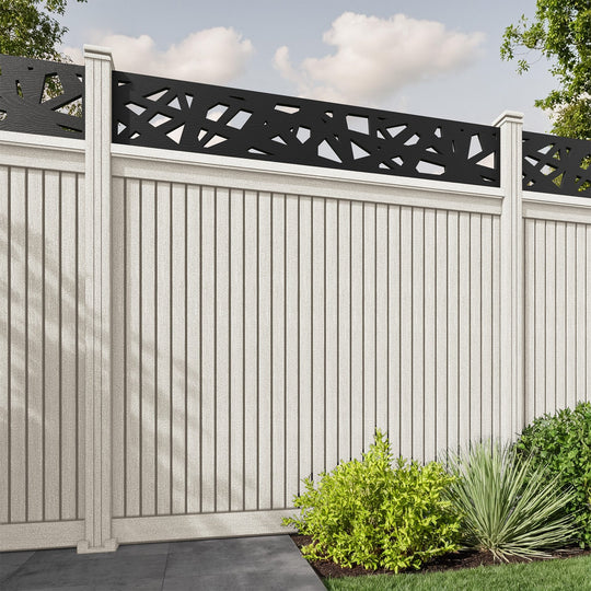 Virtis Prism Fence Panel - Light Stone - with our composite posts
