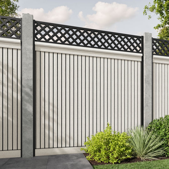 Virtis Hive Fence Panel - Light Stone - for existing concrete posts