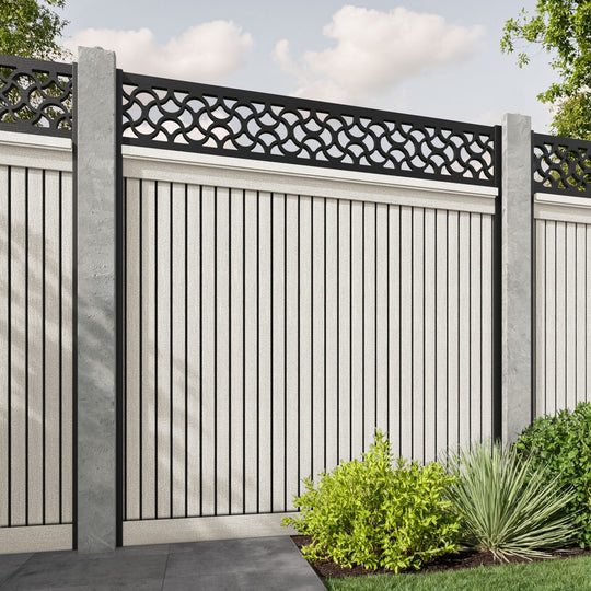 Virtis Vida Fence Panel - Light Stone - for existing concrete posts