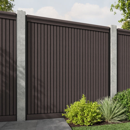 Virtis Fence Panel - Mid Brown - for existing concrete posts