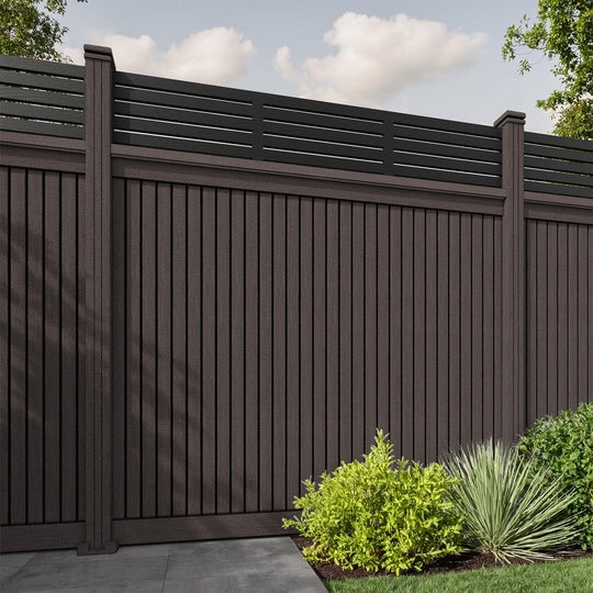 Virtis Aspen Fence Panel - Mid Brown - with our composite posts