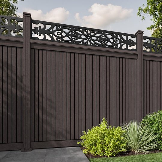 Virtis Windsor Fence Panel - Mid Brown - with our composite posts