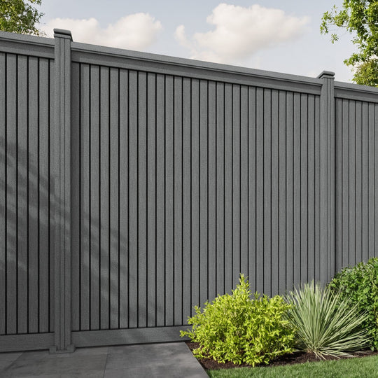 Virtis Fence Panel - Mid Grey - with our composite posts
